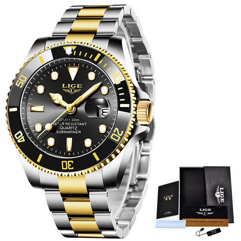 Fashion Hot Style Men's Watch Quartz Three-Hand Watch Waterproof Clock