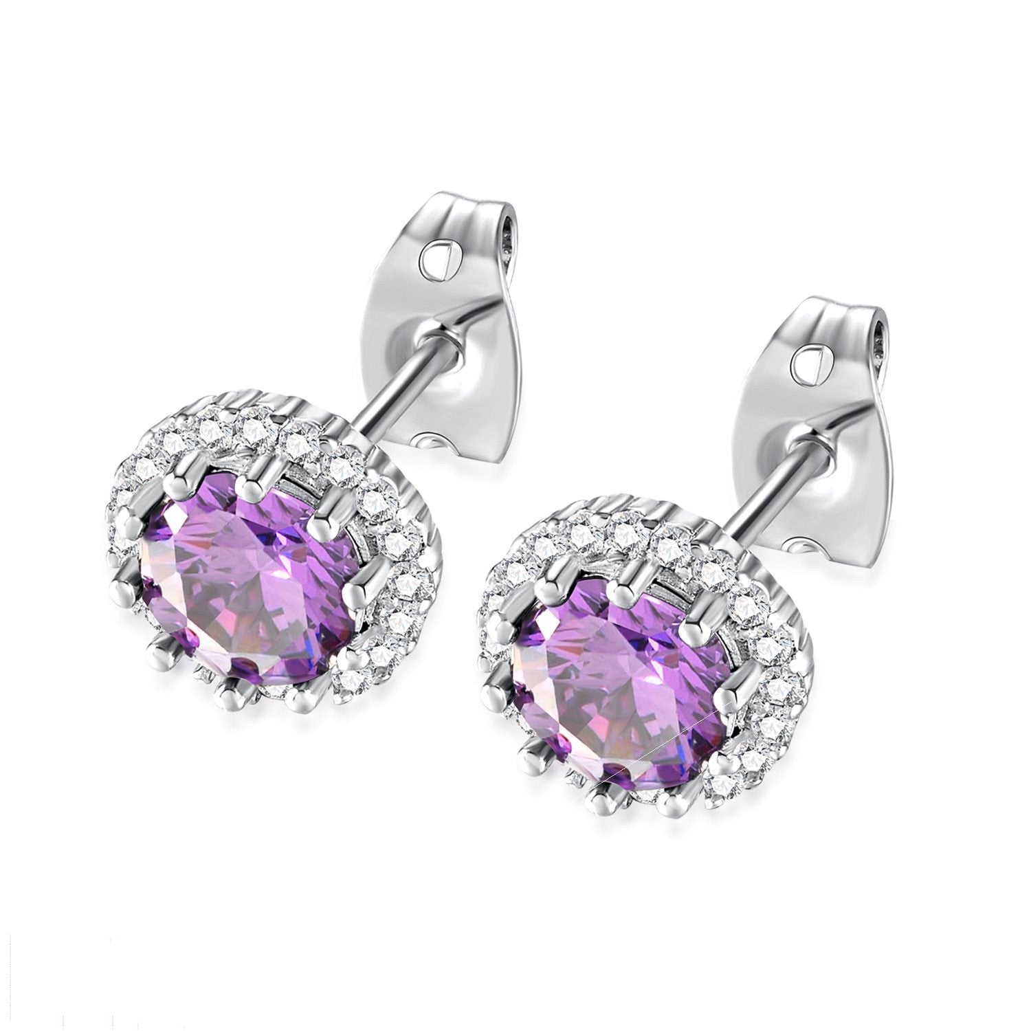 Colorful zircon earrings