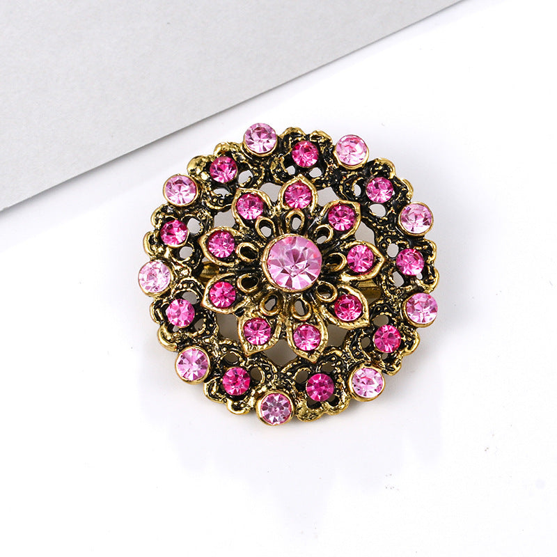 Alloy rhinestone small pin brooch costume