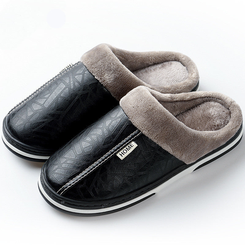 PU waterproof cotton slippers