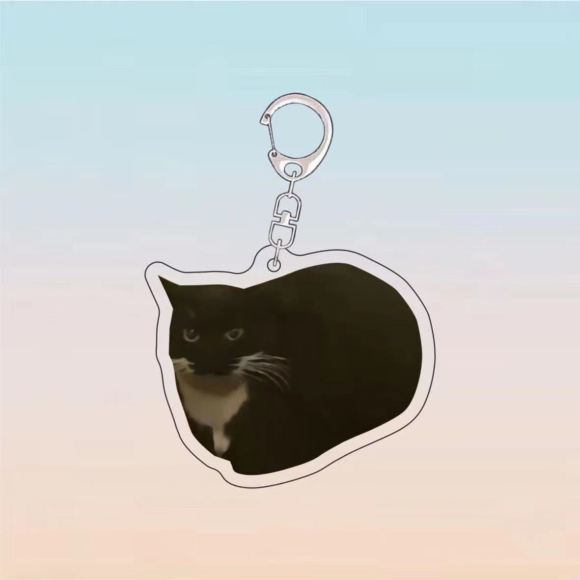 Food Cat Head Banana Cat Expression Keychain