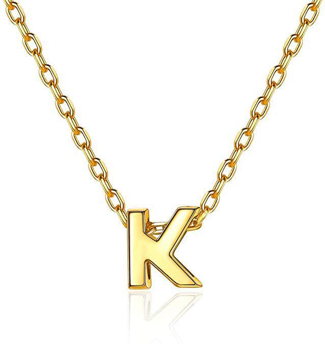 Gold 26 Letter Pendant Necklace European And American Simple