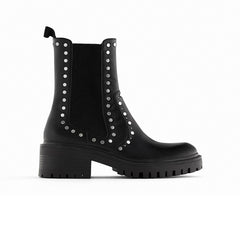 Chunky Heel Martin Windmill Rivet Boots