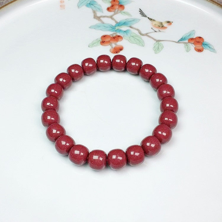 Old-shaped Beads Bracelet Natural Purple Gold Sand For Men And Women