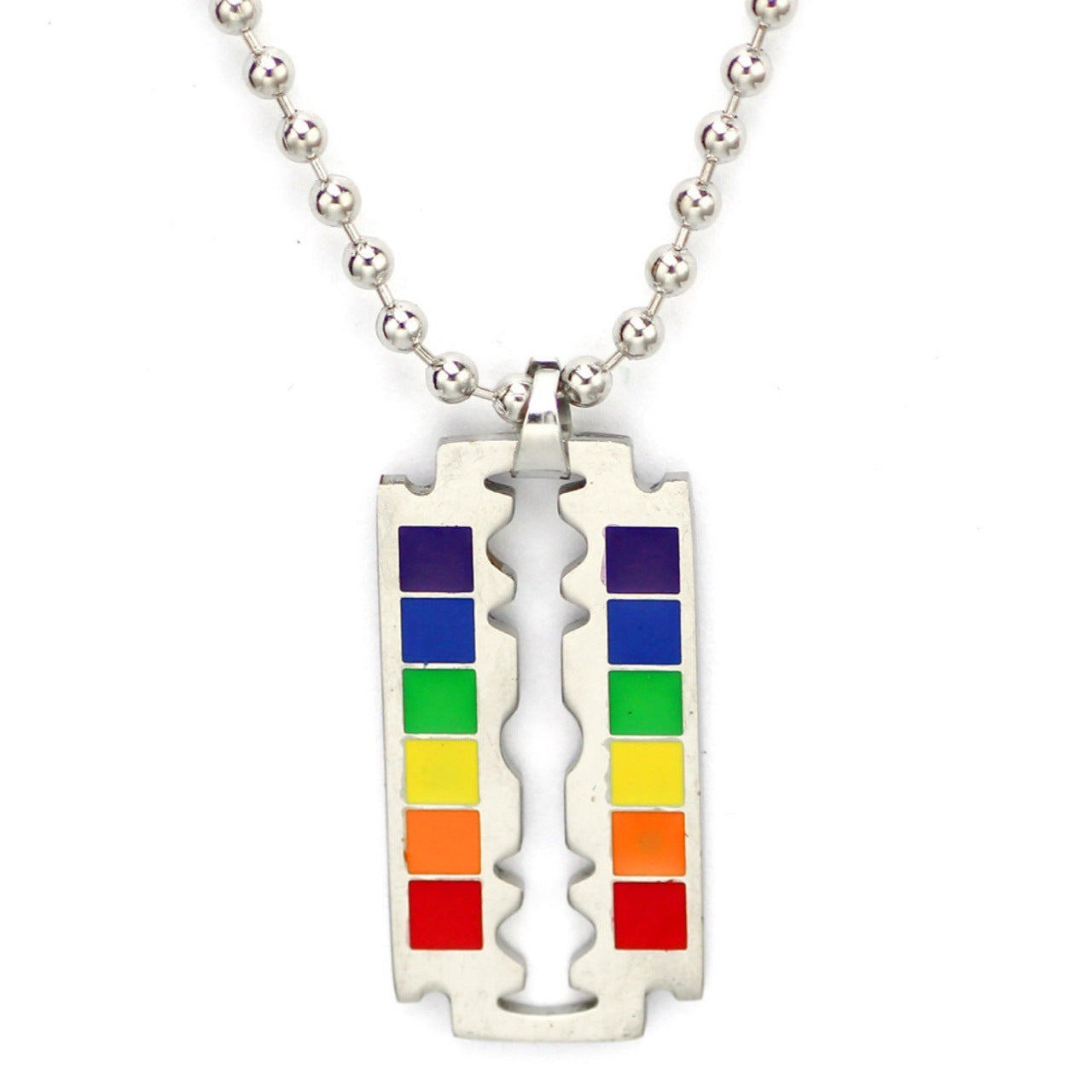 Titanium Steel Men's Color Blade Pendant Necklace