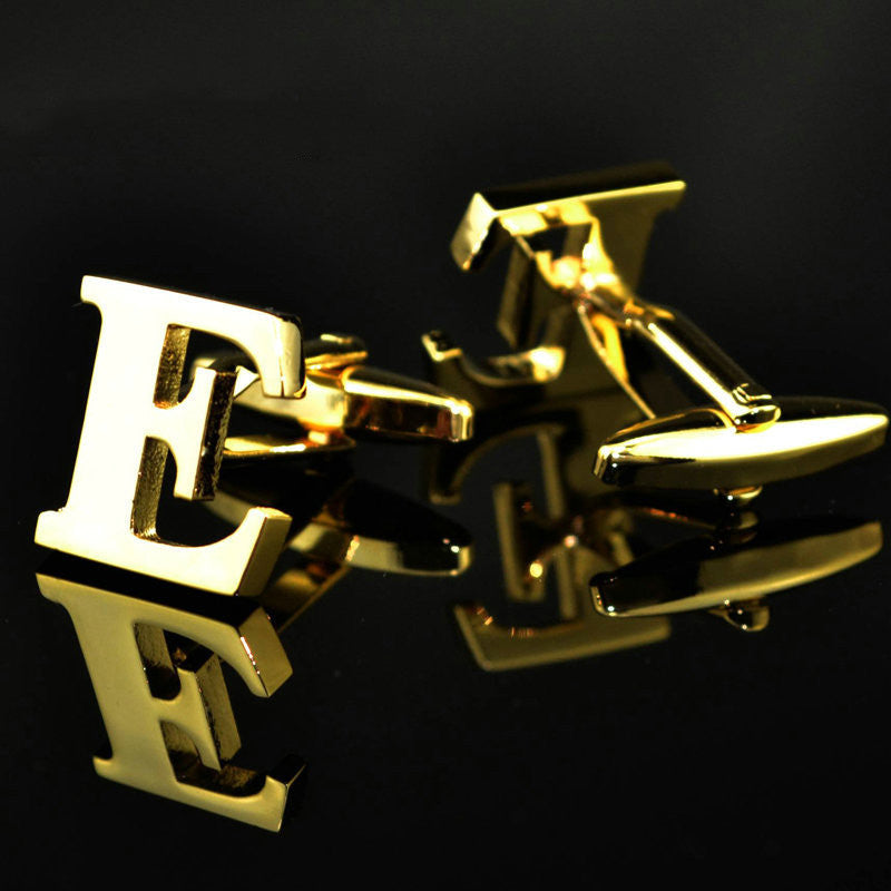 A-Z plated 14K gold letters cufflinks cufflinks