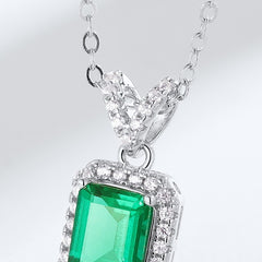 Emerald Pendant  S925 Silver Octagonal Emerald Pendant Necklace  girls product  women accessories  women product  trendy jewelry  jewelry  women products  necklace  ellexo shop  silver  Accessories  fashion  girls fashion  girls accessories  girls products  High-end Accessories  Luxury  New Arrival  pendant  women fashion  women jewelry