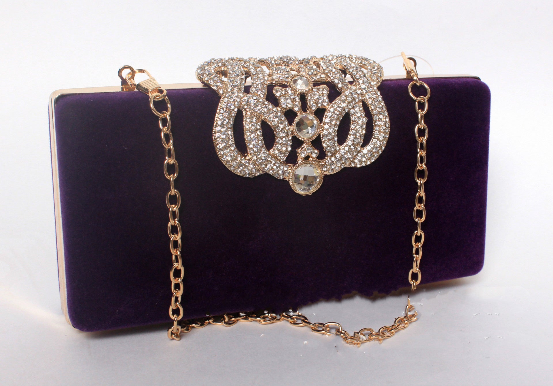 Rhinestone Crown Suede Ladies Bridal Bag