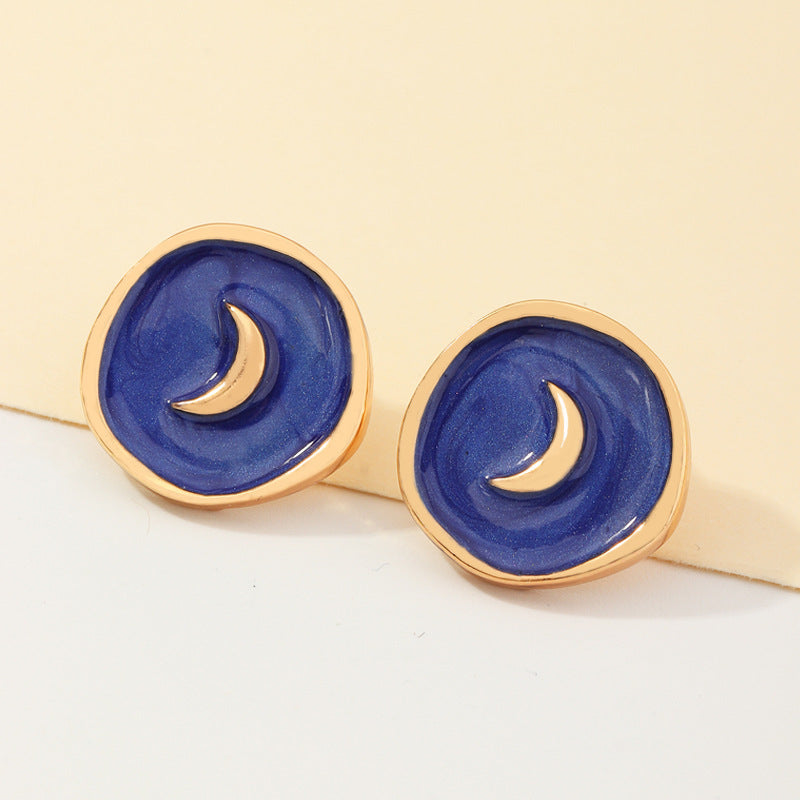 New Fashion Alloy Love Moon Lightning Earrings