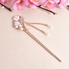 Vintage flower tassel hairpin