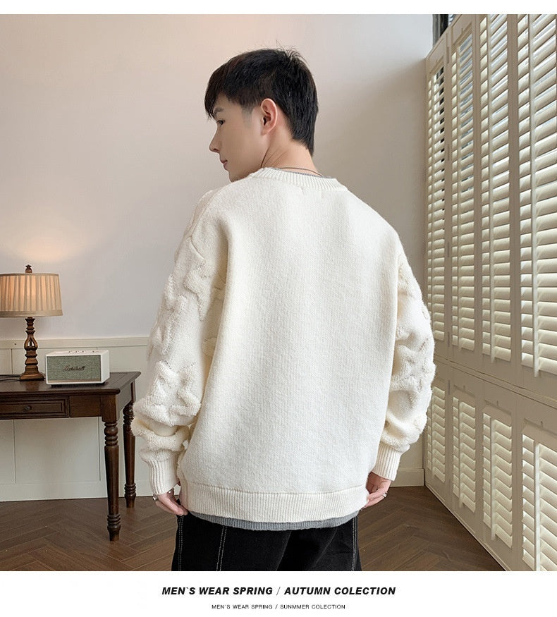 Knitwear Men's Autumn Fake Two-piece Round Neck Sweater Men's Clothing