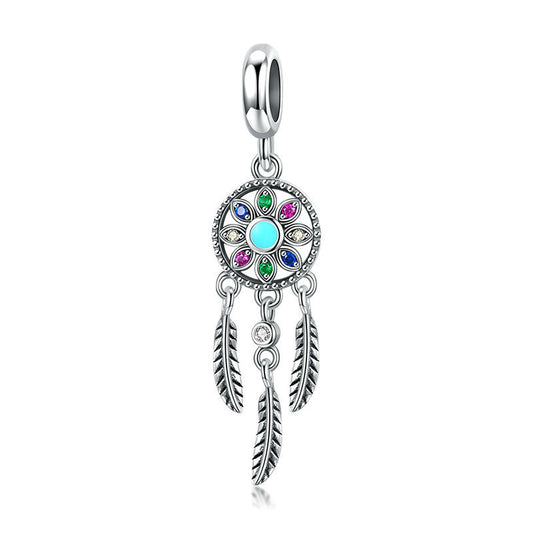 S925 sterling silver pendant feather pendant accessory