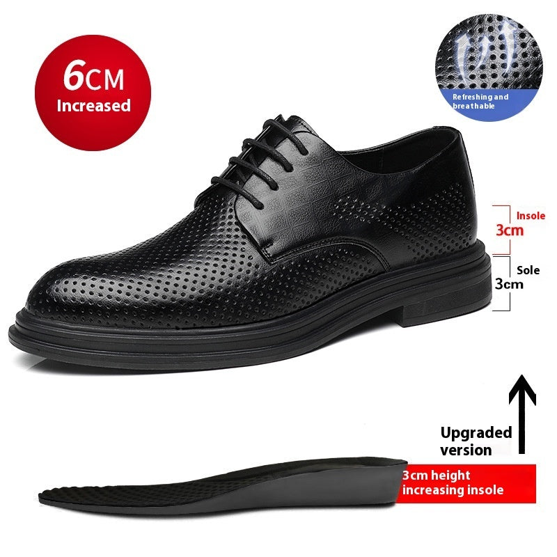 Height Increasing Insole Breathable Calf Leather Shoes