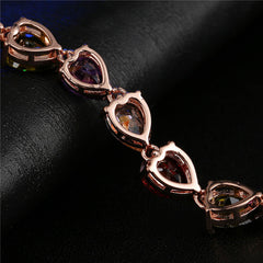 Diamond Cube Colorful Water Drop Crystal Bracelet Zircon Fashion Bracelet Gift Jewelry