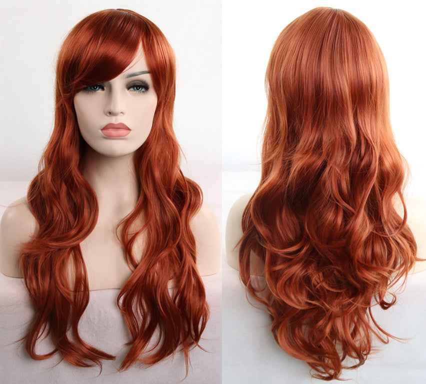 Anime cos wig color 80cm long curly cosplay role playing