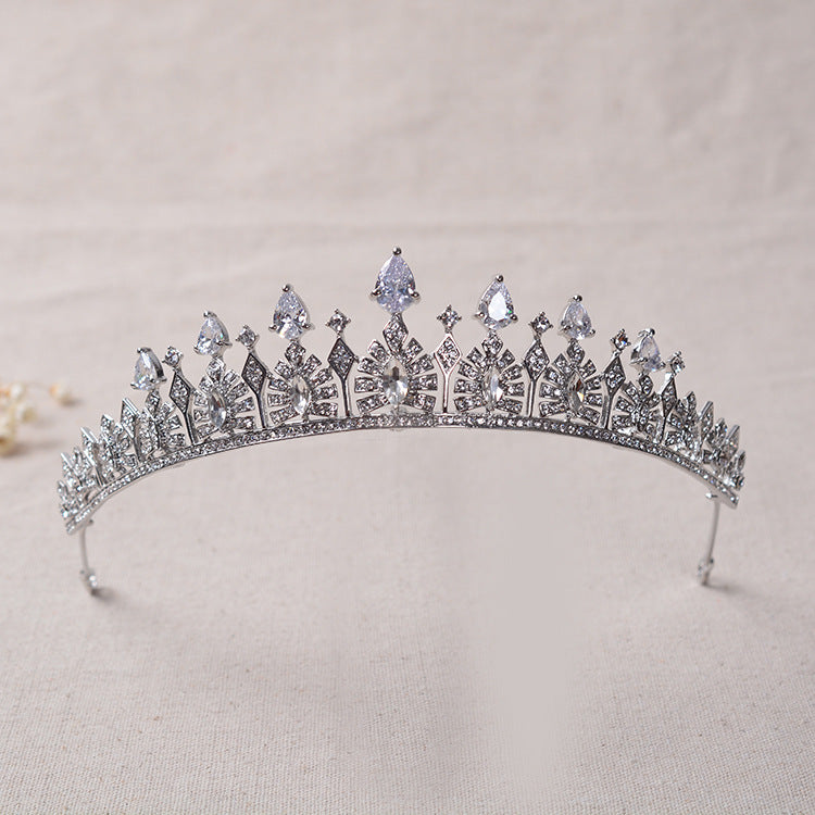 Simple Rhinestone Silver Headband Crown