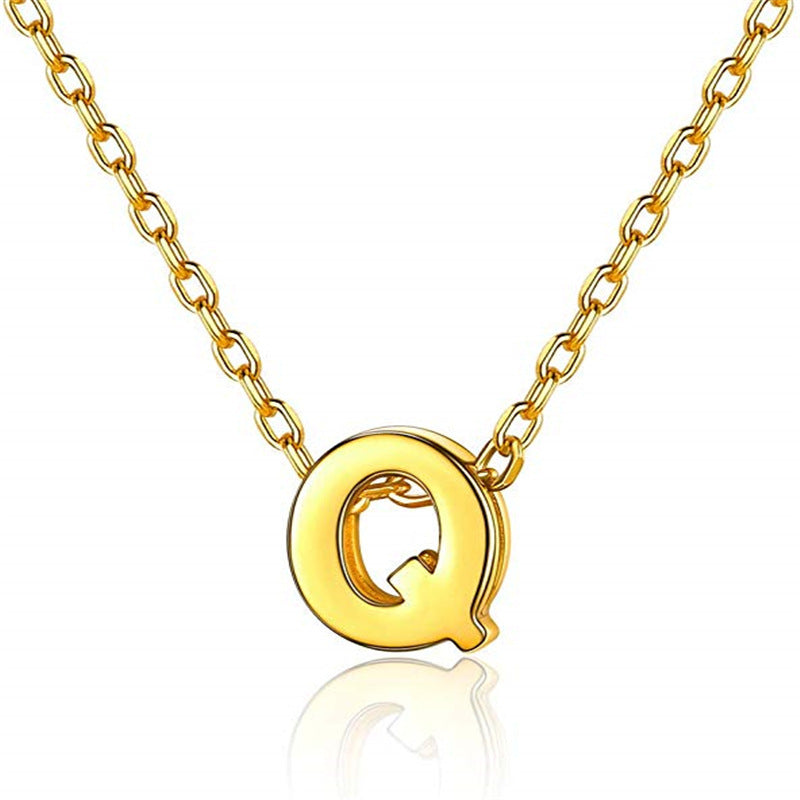 Gold 26 Letter Pendant Necklace European And American Simple