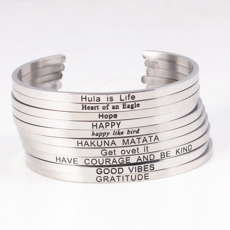 Engraving stainless steel bracelet