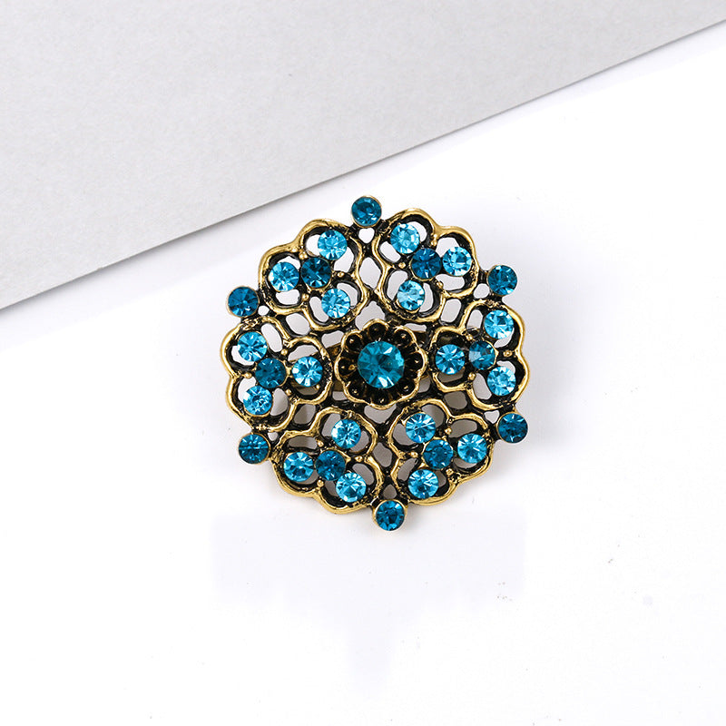 Alloy rhinestone small pin brooch costume