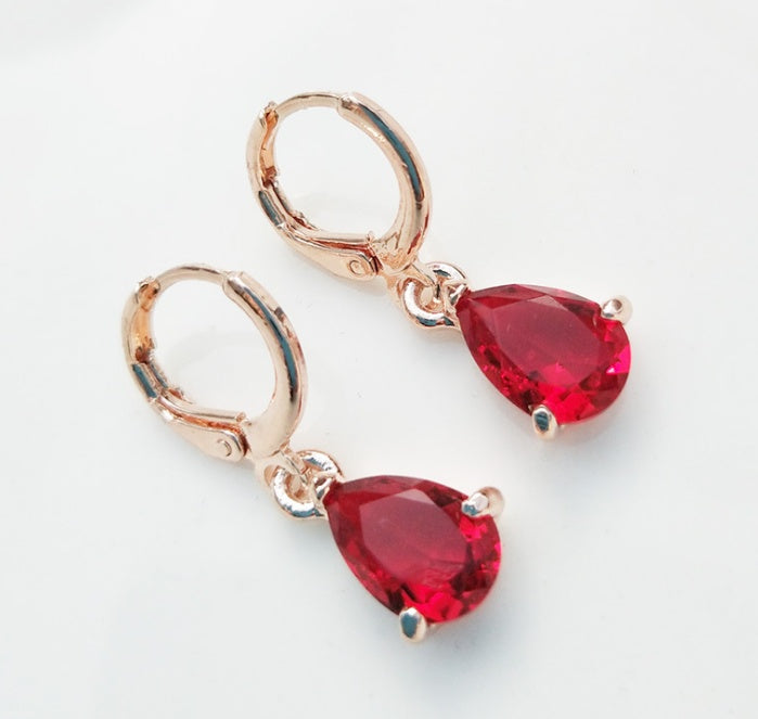 Hypoallergenic copper zircon jewelry female earrings earrings creative water drop earrings