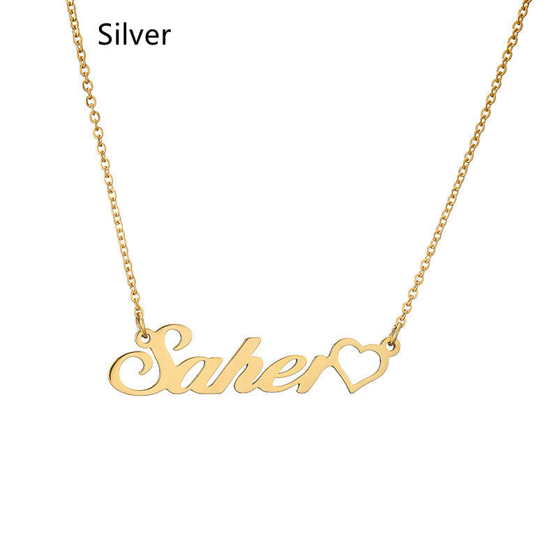 One Piece Make DIY Stainless Steel English Letter Pendant Clavicle Chain