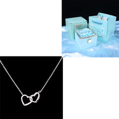 Double Heart Pendant Necklace