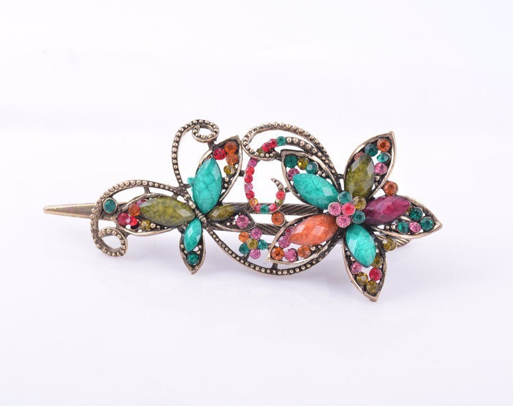 Chinese style retro resin butterfly dish hair clip