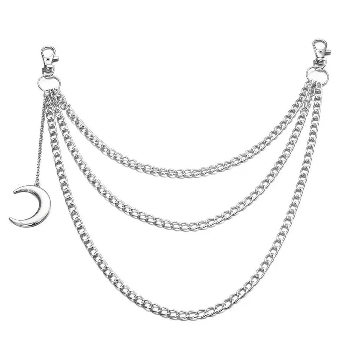 Hip Hop Fashion Metal Crescent Pendant Waist Chain