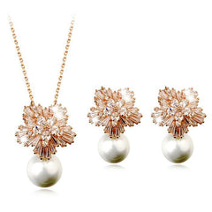 luxury pearl necklace earrings set with zircon jewelry fashion bride  girls product  women accessories  trendy jewelry  women product  jewelry  necklace  earing  women products  Accessories  ellexo shop  fashion  girls fashion  girls accessories  girls products  High-end Accessories  jewelry set  Luxury  pendant  silver  stylish  Two Piece Set  Wedding Jewelry  women fashion  women jewelry