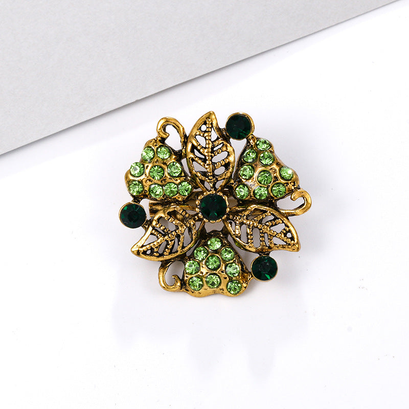 Alloy rhinestone small pin brooch costume