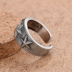 Five-pointed Star Ring Adjustable Opening Male Student Single