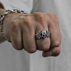 Men's Retro Made Old Wing Skull Ring