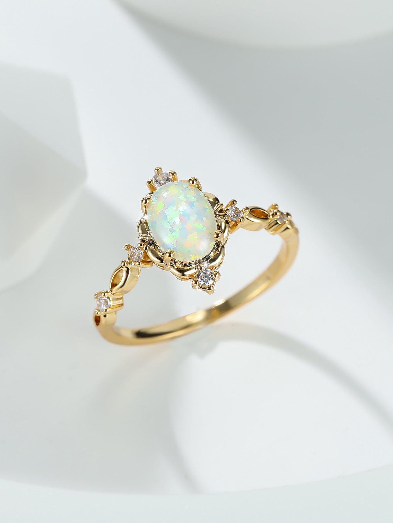 Natural Stone Semi-Precious Blue Moonstone Ring