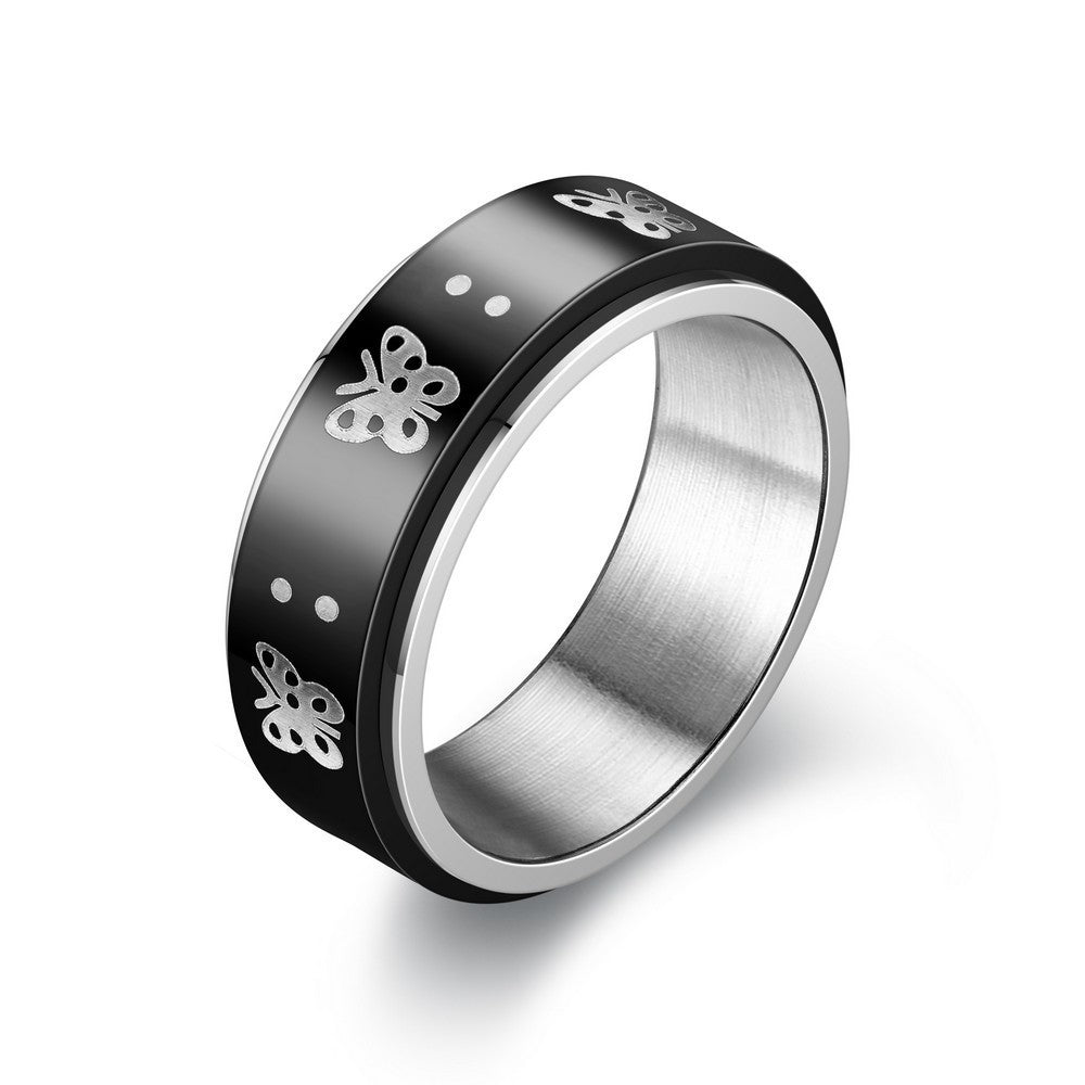 Anti-Anxiety Stress Relief Titanium Steel Turning Ring