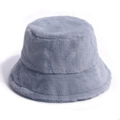 Pure color lamb wool fisherman hat