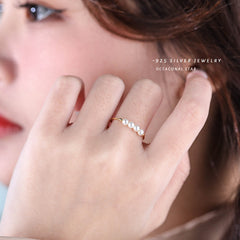 Women's Light Luxury Minority S925 Vintage Pearl Ring