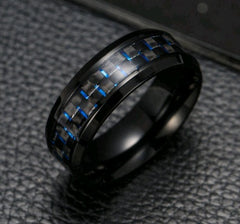 Carbon Fiber Ring Men's Ring Fashion Men's Titanium Steel Ring