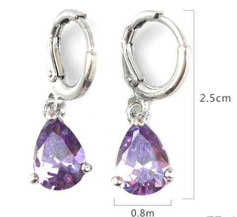 Hypoallergenic copper zircon jewelry female earrings earrings creative water drop earrings