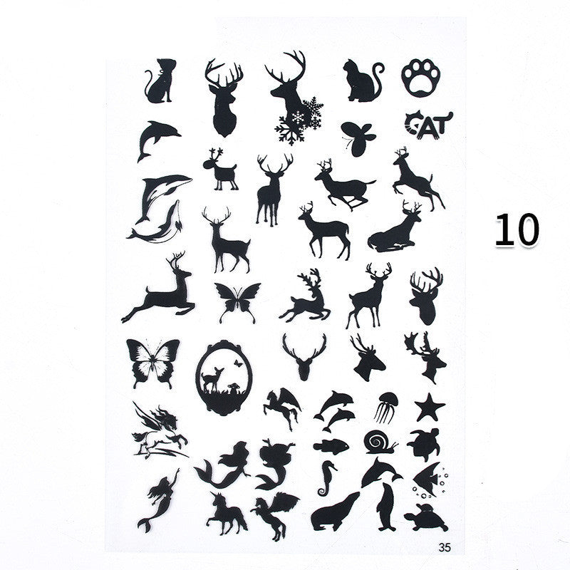 Black and white transparent material sticker