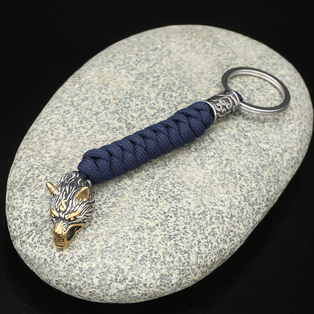 Rope Weaving Stainless Steel Key Ring