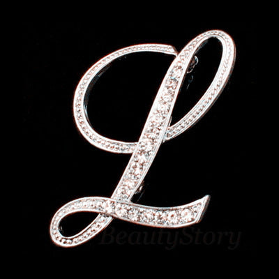 English letter brooch with diamonds