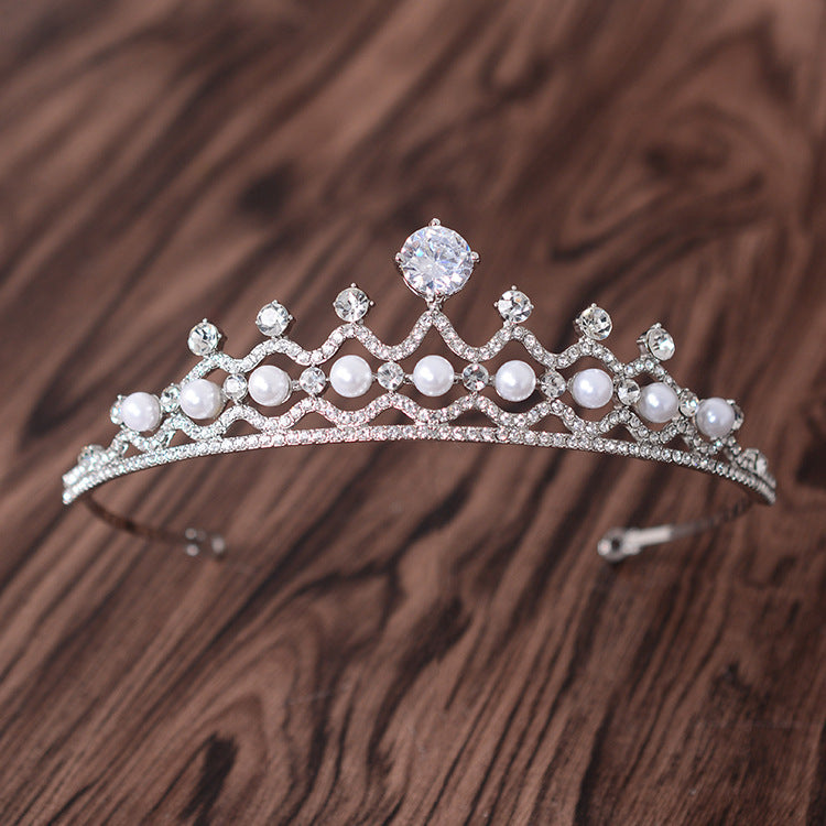 Simple Rhinestone Silver Headband Crown