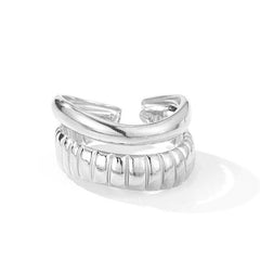 European And American Hip-hop Stainless Steel Hollow Double Layer Ring