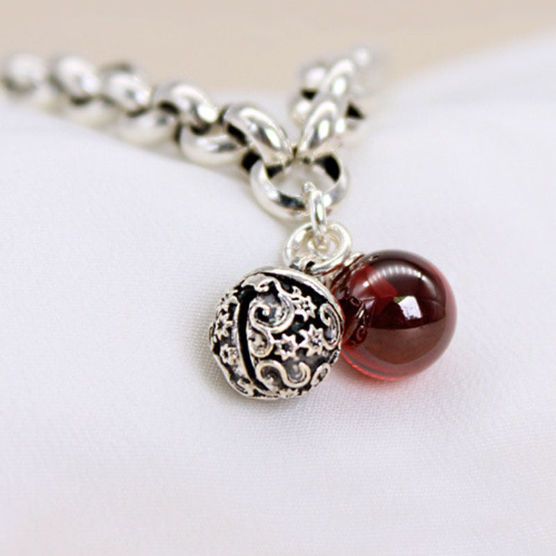 Vintage red agate bell bracelet