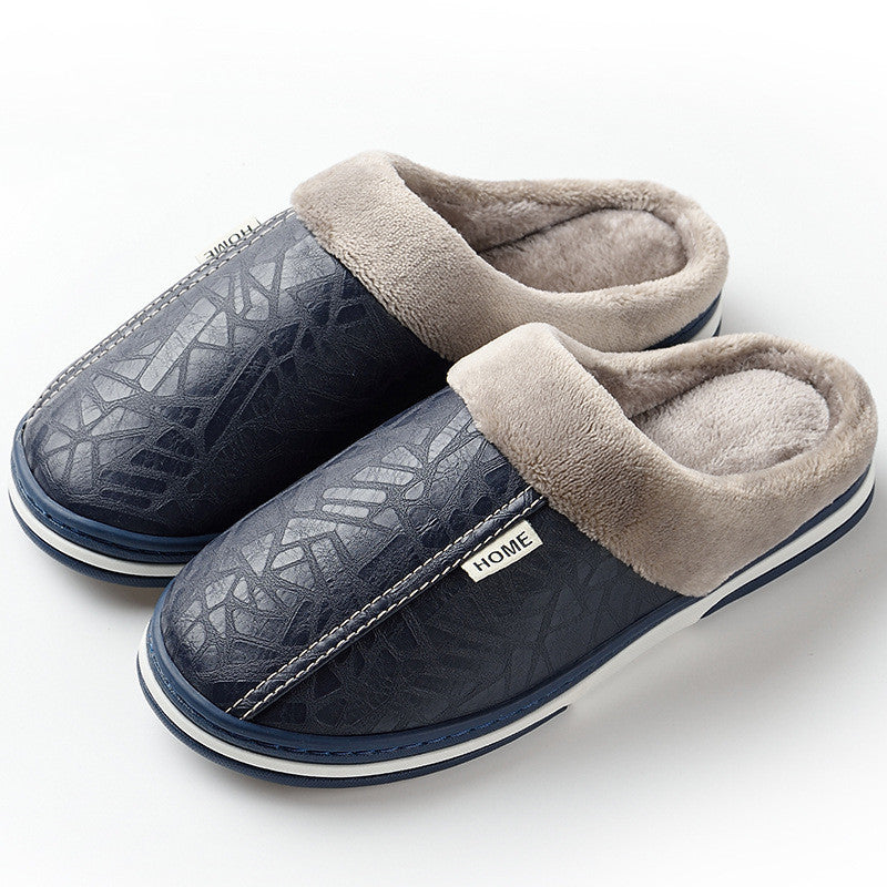 PU waterproof cotton slippers