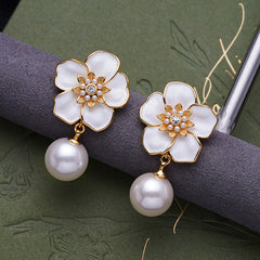 French Retro Earrings And Camellia Fashion