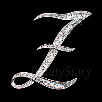 English letter brooch with diamonds