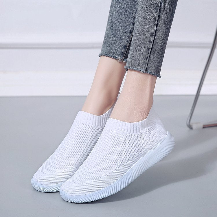 Fly woven socks shoes stretch fabric women's shoes