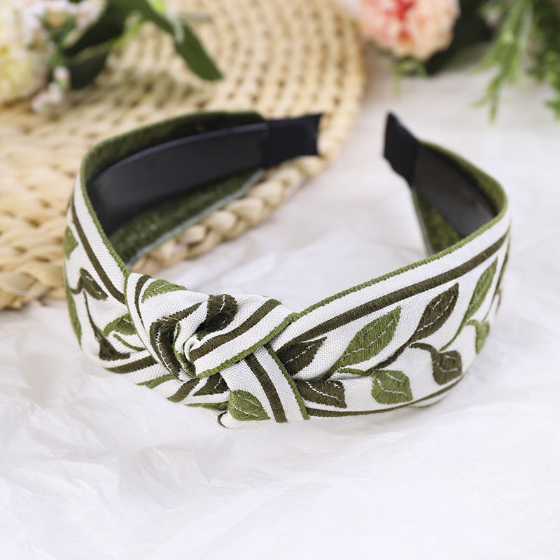 Headband Ethnic Style Embroidered Flower Headband Ladies