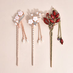 Vintage flower tassel hairpin